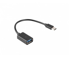 LANBERG adapter USB-C M USB-A F 2.0 0.15m OTG juodas