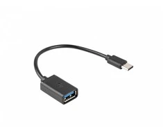 LANBERG adapter USB-C M USB-A F 2.0 0.15m OTG juodas