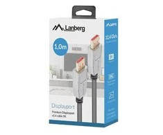 LANBERG DisplayPort M/M laidas 20 PIN v1.4 1m 8K juodas