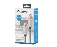 LANBERG DisplayPort M/M laidas 20 PIN v1.4 1.8m 8K juodas