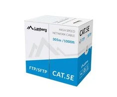 Kabelis FTP Lanberg LCF5-10CC-0305-S (F/UTP, RJ45 - F/UTP, RJ45 , F/UTP, 305m, 5e, pilka spalva)