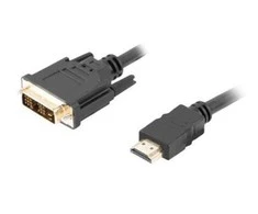 LANBERG CA-HDDV-10CC-0005-BK kabelis HDMI -> DVI-D 18+1 M/M viena jungtis. juodas 0,5m