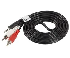 LANBERG CA-MJRC-10CC-0020-BK stereo garso kabelis Mini Jack 3.5mm M -> 2x RCA Cinch 2m