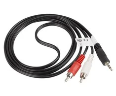 LANBERG CA-MJRC-10CC-0015-BK stereo garso kabelis Mini Jack 3.5mm M -> 2x RCA Cinch 1.5m