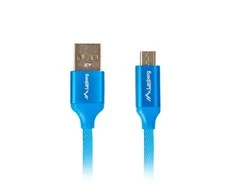 LANBERG CA-USBM-20CU-0010-BL laidas Premium Quick Charge 3.0 USB Micro-B M ->A M 1M Mėlyna