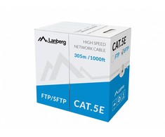 LANBERG LAN kabelis SFTP kat.5e 305m solid CU CPR fluke perduotas pilkas