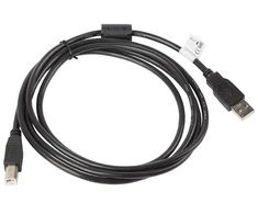 LANBERG CA-USBA-11CC-0018-BK laidas USB 2.0 AM-BM su feritu 1.8m juodas