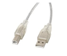 LANBERG CA-USBA-12CC-0050-TR Lanberg USB 2.0 AM-BM laidas su ferito permatomu 5 m