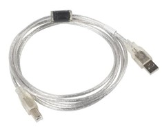 LANBERG CA-USBA-12CC-0050-TR Lanberg USB 2.0 AM-BM laidas su ferito permatomu 5 m