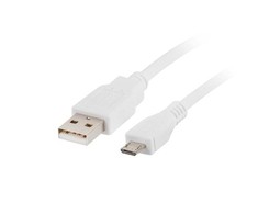 LANBERG CA-USBM-10CC-0018-W laidas USB 2.0 micro AM-MBM5P 1,8 m baltas