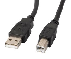 LANBERG USB-A M USB-B M 2.0 laidas 0.5m juodas feritas