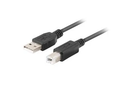 LANBERG CA-USBA-15CU-0018-BK USB 2.0 AM-BM kabelis su feritu 1,8 m, juodas
