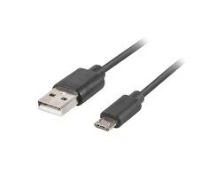 LANBERG CA-USBM-20CU-0010-BK laidas Quick Charge 3.0 USB Micro-B M ->A M 1M Juodas