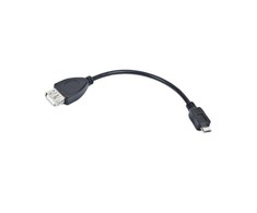 LANBERG usb micro-B M USB-A F 2.0 cable 0.15m OTG juodas
