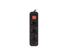 LANBERG Maitinimo juosta 3x Shuko 1.5m Automatinis pertraukiklis juodas