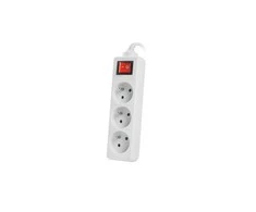 LANBERG PS1-03E-0150-W 1.5M Baltas LANTERGE CURVE 3X 230V PL WITH CIRCUIT BREAKER FULL COPPER