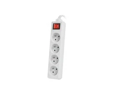 LANBERG PS1-04E-0150-W 1.5M Baltas LANTERGE CURVE 4X 230V PL WITH CIRCUIT BREAKER FULL COPPER