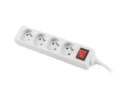 LANBERG PS1-04E-0150-W 1.5M Baltas LANTERGE CURVE 4X 230V PL WITH CIRCUIT BREAKER FULL COPPER