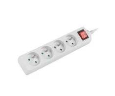 LANBERG PS1-04E-0150-W 1.5M Baltas LANTERGE CURVE 4X 230V PL WITH CIRCUIT BREAKER FULL COPPER