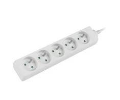 LANBERG PS0-05E-0150-W 1.5M Baltas 5X 230V Lanter EXTENSION PL. CABLE FROM FULL COPPER