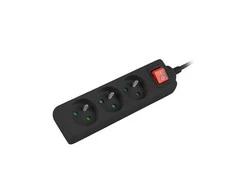 LANBERG PS1-03E-0150-BK 1.5M Juodas LANTERGE CURVE 3X 230V PL SU GRANDINĖS IŠJUNGIKLIU PILNAS VARIS