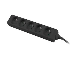 LANBERG PS0-05E-0150-BK 1.5M Juodas 5X 230V Lanter EXTENSION PL. CABLE FROM FULL COPPER
