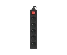 LANBERG PS1-05E-0150-BK 1.5M Juodas LANTERGE CURVE 5X 230V PL su grandinės pertraukikliu, pilnai varinis