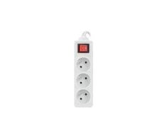 LANBERG PS1-03E-0300-W 3M Baltas LANTERGE CURVE 3X 230V PL su grandinės pertraukikliu, pilnai varinis