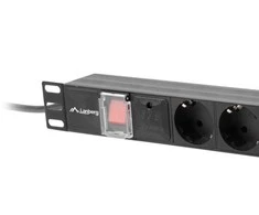 LANBERG PDU-07F-0200-IEC-BK PDU 1U 10A 7 sockets schuco 2m Juodas