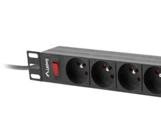 LANBERG PDU-09E-0300-BK PDU 1U 16A 9 sockets uni-schuko 3m Juodas