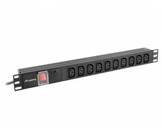 LANBERG PDU-10I-0200-IEC-BK PDU 1U 10A 10 lizdai IEC C13 2m Juodas