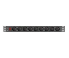 LANBERG PDU-09E-0300-BK PDU 1U 16A 9 sockets uni-schuko 3m Juodas