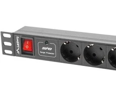 LANBERG PDU-07F-0200-BK PDU 1U 16A 7 sockets schuco 2m Juodas