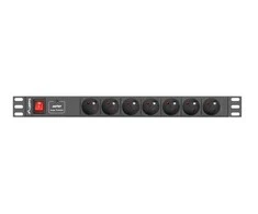 LANBERG PDU-07E-0200-IEC-BK PDU 1U 10A 7 sockets French 2m Juodas