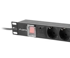LANBERG PDU-07F-0200-IEC-BK PDU 1U 10A 7 sockets schuco 2m Juodas