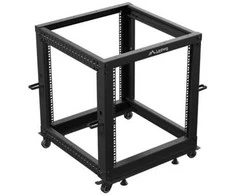 Lanberg Open Rack 12U 600x600-1100 reguliuojamas juoda