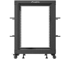 Lanberg Open Rack 15U 600x600-1100 reguliuojamas juoda