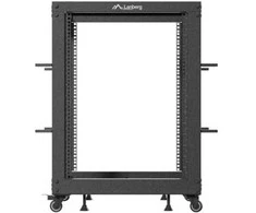 Lanberg Open Rack 15U 600x600-1100 reguliuojamas juoda