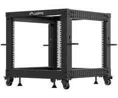 Lanberg Open Rack 9U 600x600-1100 reguliuojamas juoda