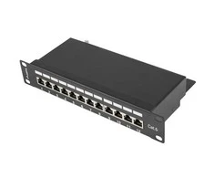 LANBERG PPF6-9012-B Patch Panel 10 colių 12 prievadų 1U cat.6 juoda