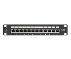 LANBERG PPF6-9012-B Patch Panel 10 colių 12 prievadų 1U cat.6 juoda