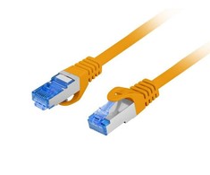 LANBERG Patchcord Cat.6A S/FTP LSZH CCA 0.25m oranžinis
