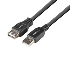 LANBERG CA-USBE-15CU-0018-BK extension cable USB 2.0 AM-AF 1.8m juodas