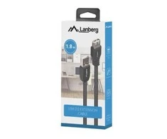LANBERG CA-USBE-15CU-0018-BK extension cable USB 2.0 AM-AF 1.8m juodas