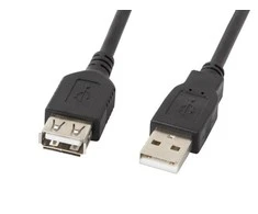 LANBERG CA-USBE-10CC-0018-BK extension cable USB 2.0 AM-AF 1.8m juodas