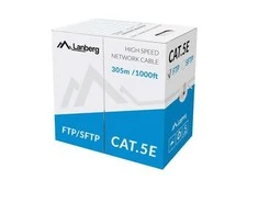 LANBERG LAN kabelis SFTP kat.5e 305m solid CU CPR fluke perduotas pilkas