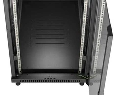 Ant grindų pastatoma stelažo tipo serverio spintelė - 19 colių 22U 600x1200mm - juoda - stiklinės durys - Lanberg FF01-6222-12B