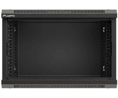 SZAFA INSTALACYJNA RACK WISZĄCA 19" 6U 540X350 Juoda DRZWI PRZESZKLONE LANBERG (FLAT PACK)