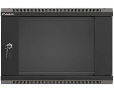 SZAFA INSTALACYJNA RACK WISZĄCA 19" 6U 540X350 Juoda DRZWI PRZESZKLONE LANBERG (FLAT PACK)