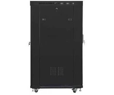 LANBERG FF01-8022-12BL laisvai pastatomas stovas 19 colių savaime surenkamas plokščias paketas 22U/800x1000mm juodas stiklinių durų LCD